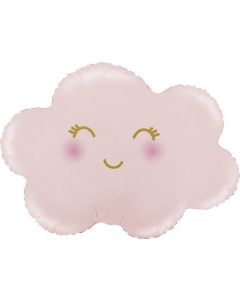 Cloud Satin Pastel Pink Foil Balloon Packaged