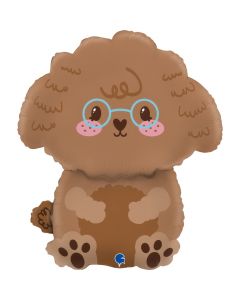 Cute Toy Poodle Foil Balloon Packaged