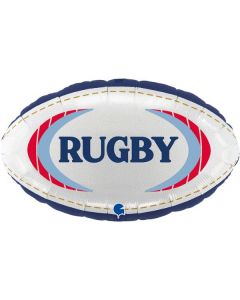 Rugby Ball Foil Balloon Packaged