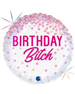 18" Birthday Bitch Foil Balloon Packaged