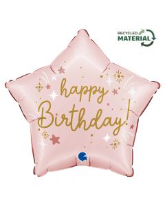 18" Pink Birthday Foil Balloon Packaged