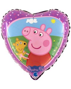 18" Peppa Pig e Teddy Foil Balloon Packaged