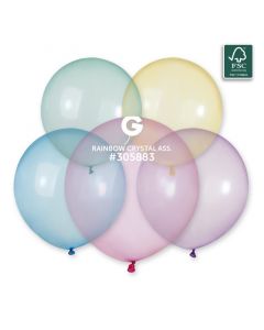 Pk10 Balloons Crystal Rainbow Assorted G19 - G19.CRY.10